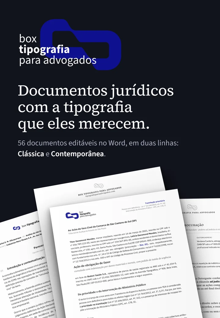 Capa do produto Box Tipografia para Advogados